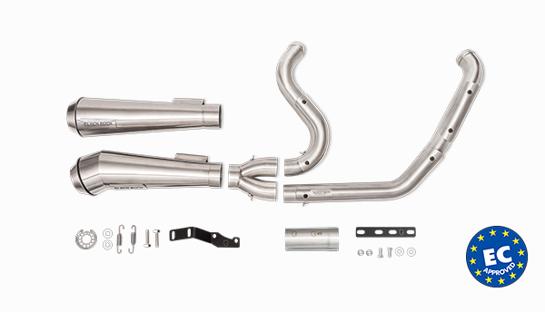 Harley Davidson Touring with Black Duck Fighter and Fighter Pro Raw exhausts, product photo, CE approved and lifetime warranty