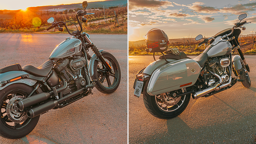Escapes negros para Harley, escape 2 en 1 pulido para Harley en Harley Softail y escapes 2 en 2 negro mate ceramico.