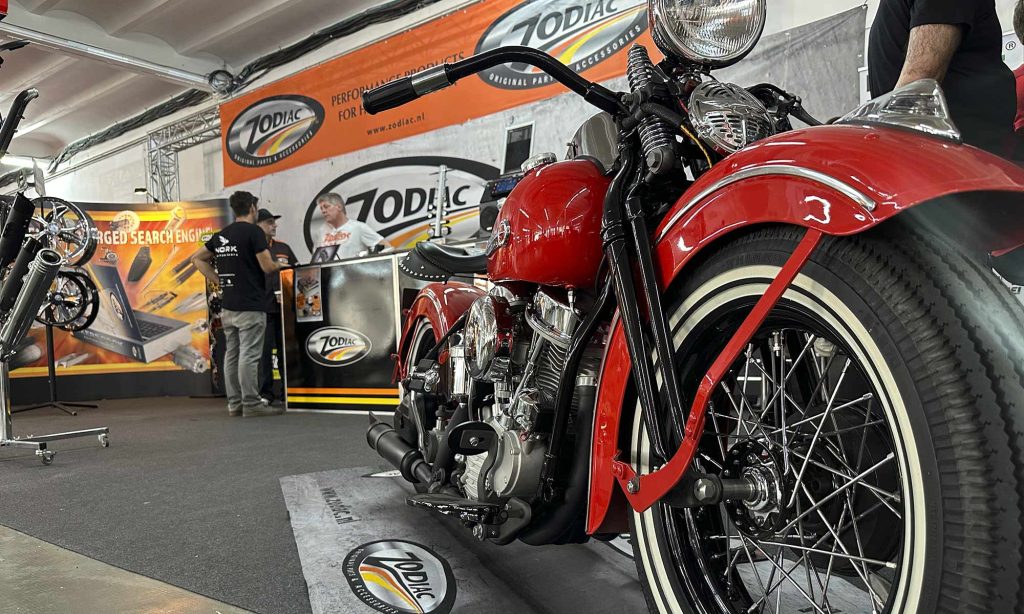 Stand de Zodiac Harley parts para recambios y customizaciones completas.